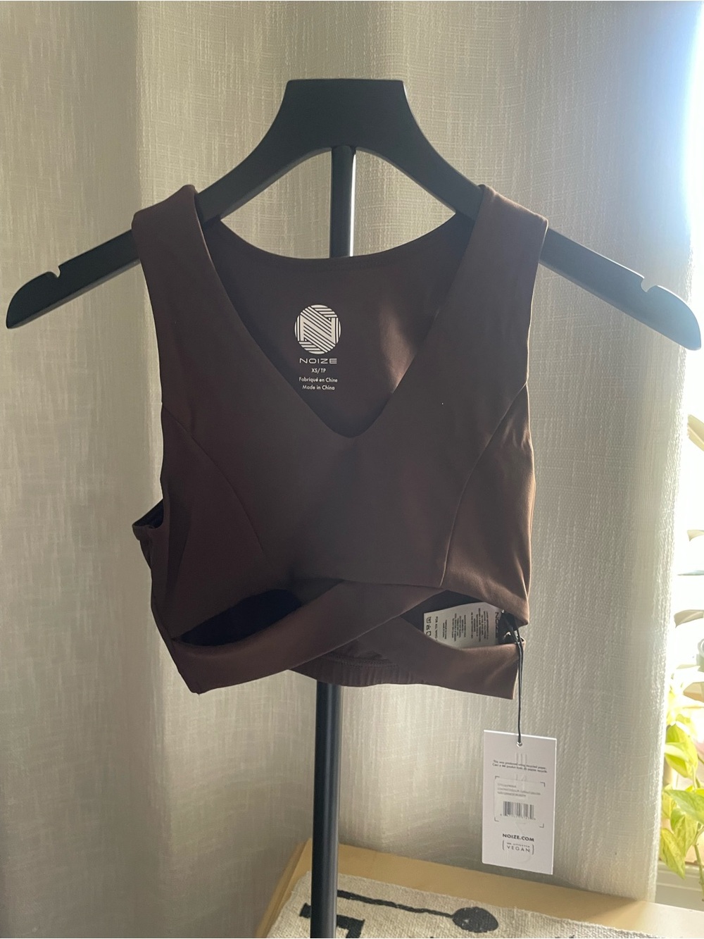 Noize Chocolate Brown Wrap-Style Cropped Tank